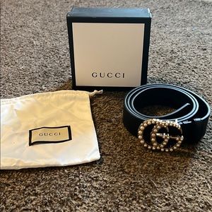Pearl Studded Gucci Belt